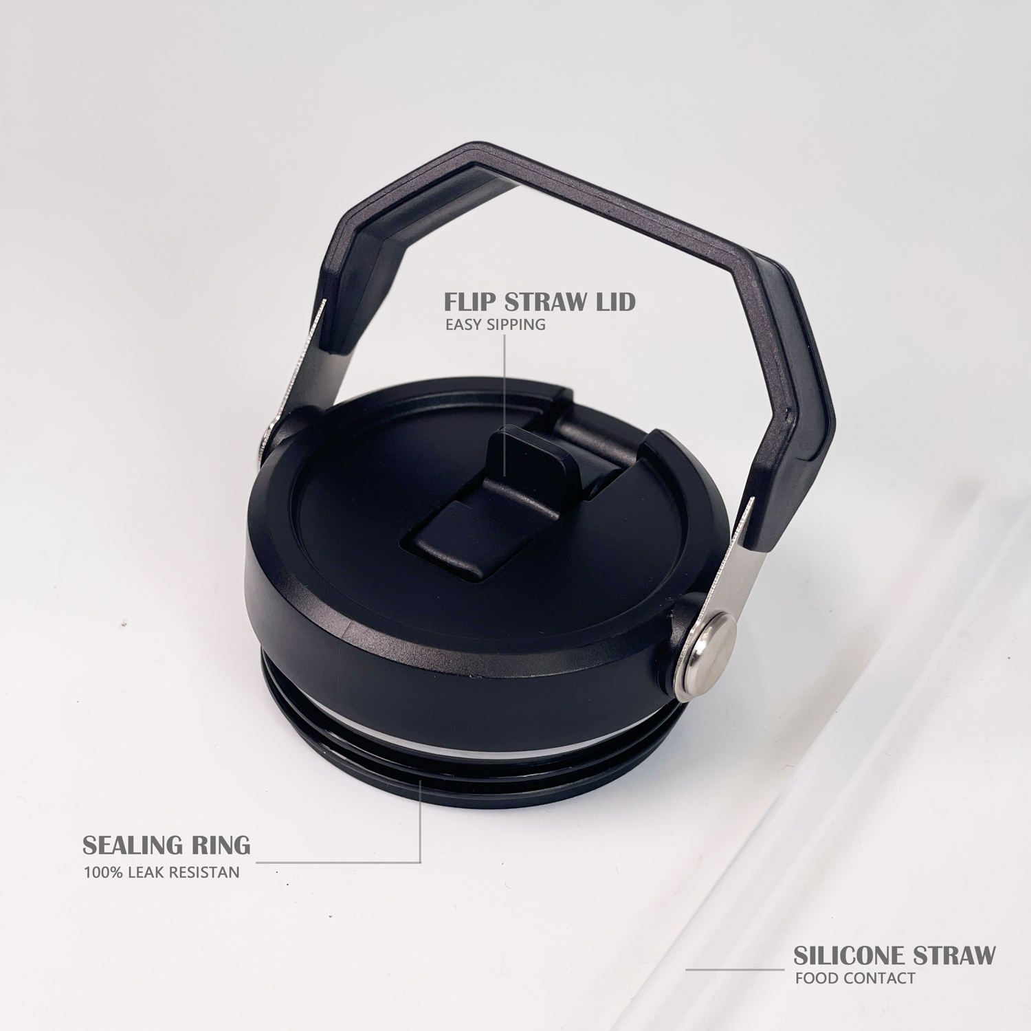 30 oz Black Bling Flip Straw Tumbler - Image 4