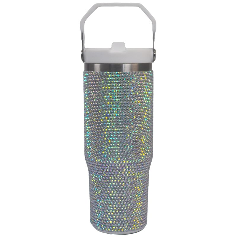30 oz Mermaid Bling Flip Straw Tumbler