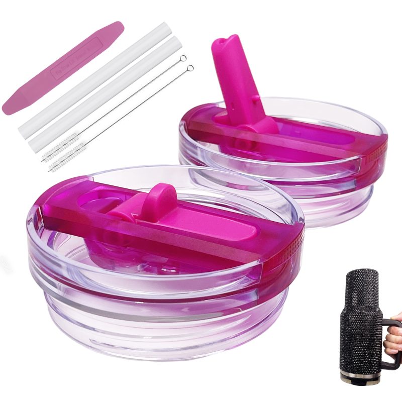 2 Pack Vivid Violet Flip Straw Lids for Stanley 40 oz Tumbler